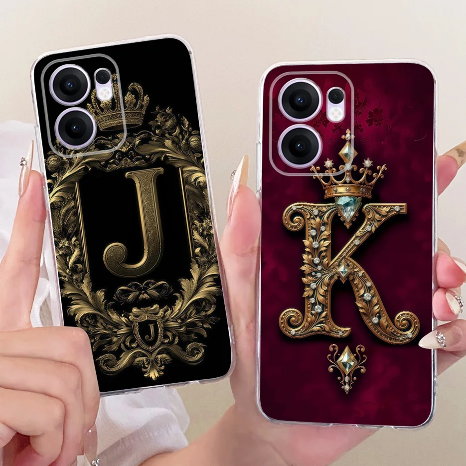 Para Oppo Reno 13F 5G funda Reno13 FS CPH2699 elegante corona letras cubierta suave funda de teléfono delgada para Oppo Reno13 F 4G Reno13F Fundas - imagen 2