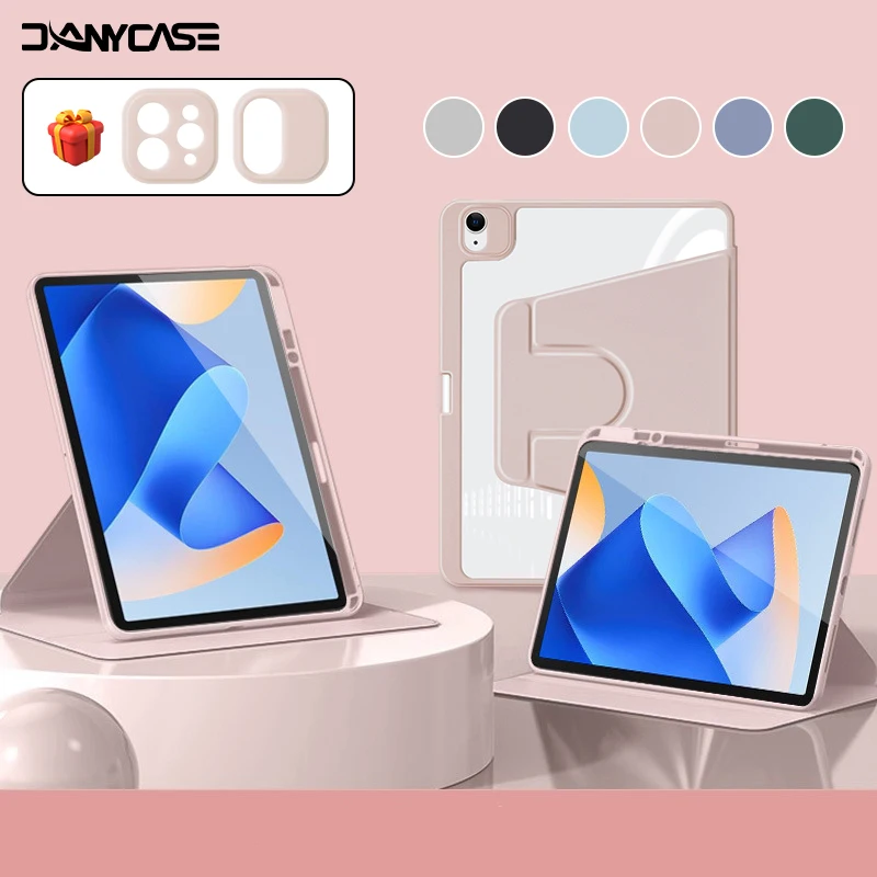 360 ° Funda de rotación para iPad Air 11 M2, funda para Air 5/4 iPad 10th Gen 10,9 pulgadas Mini 6 7/8/9th 10,2 pulgadas Pro 11 12,9 13, funda para tableta