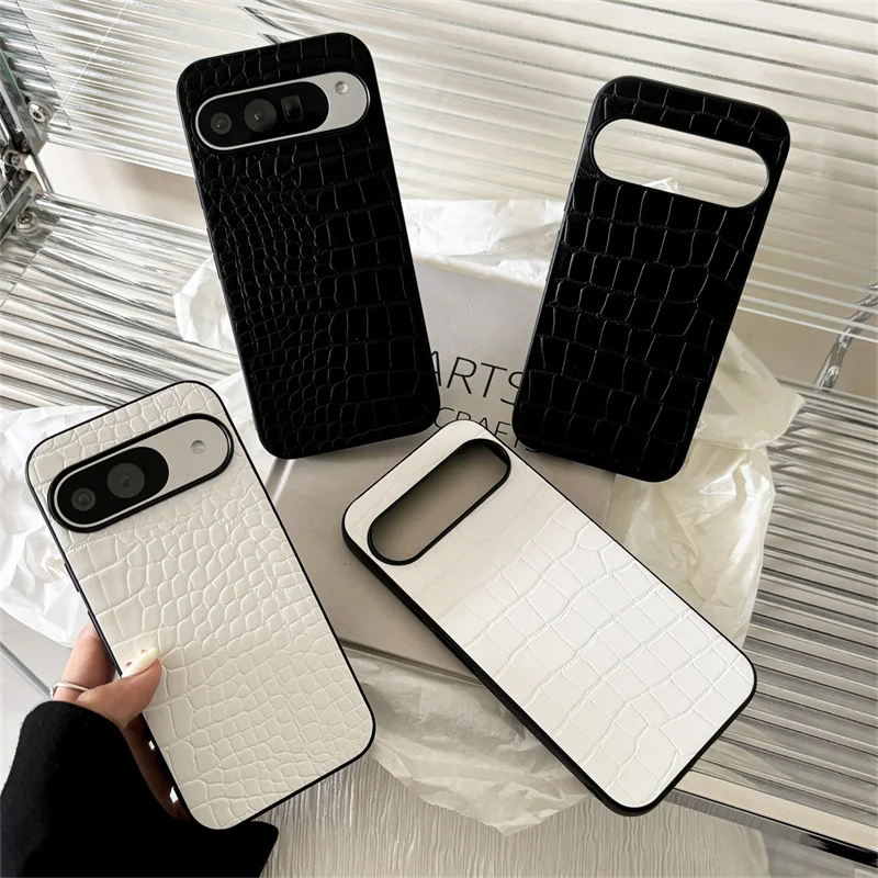 Funda de teléfono con diseño de cocodrilo Retro elegante para Google Pixel 9 Pro XL, funda protectora de cuero PU con textura Animal de lujo a prueba de golpes - imagen 4