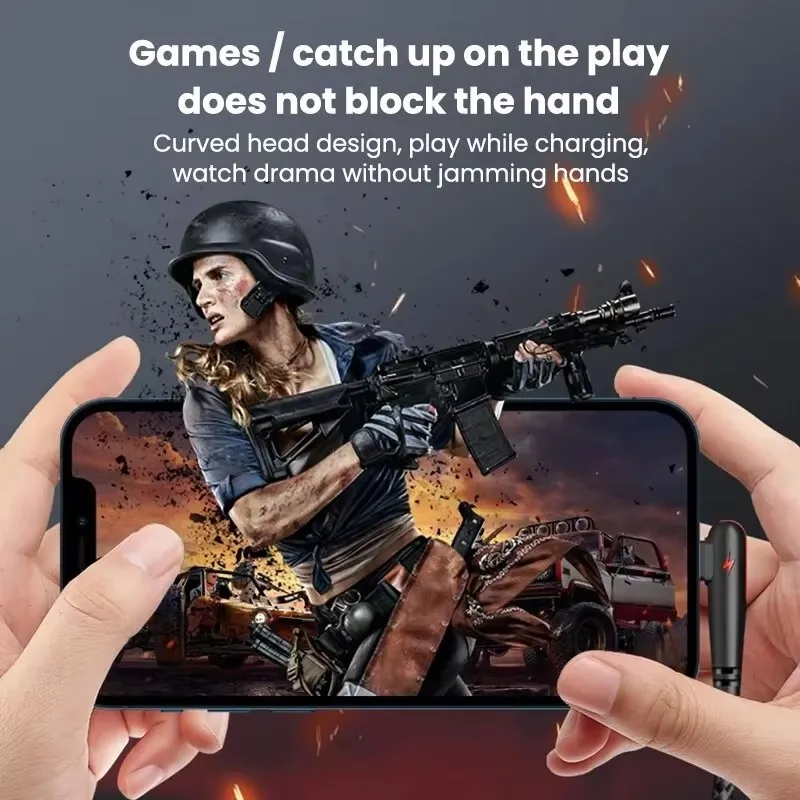 Cable de carga rápida USB tipo C de codo de 90 grados para Huawei Mate 60 50 40 P60 P50 Honor Xiaomi Redmi POCO 120W Cable de cargador rápido - imagen 4