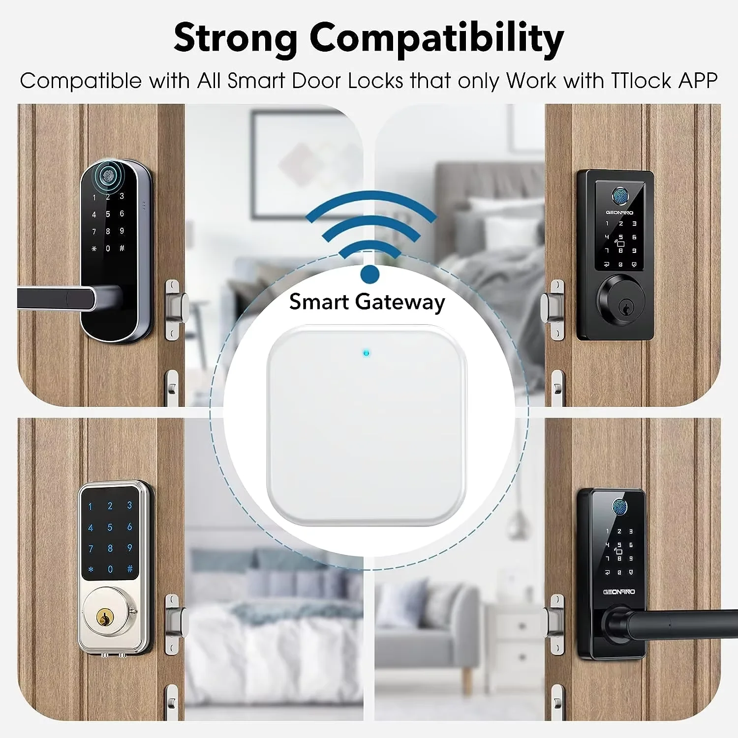 Dispositivo de aplicación TTLock G3, puerta de enlace con puerto Ethernet RJ45, cerradura de puerta inteligente, puerta de enlace con cable, desbloqueo remoto, Control por voz para Alexa y Google - imagen 4