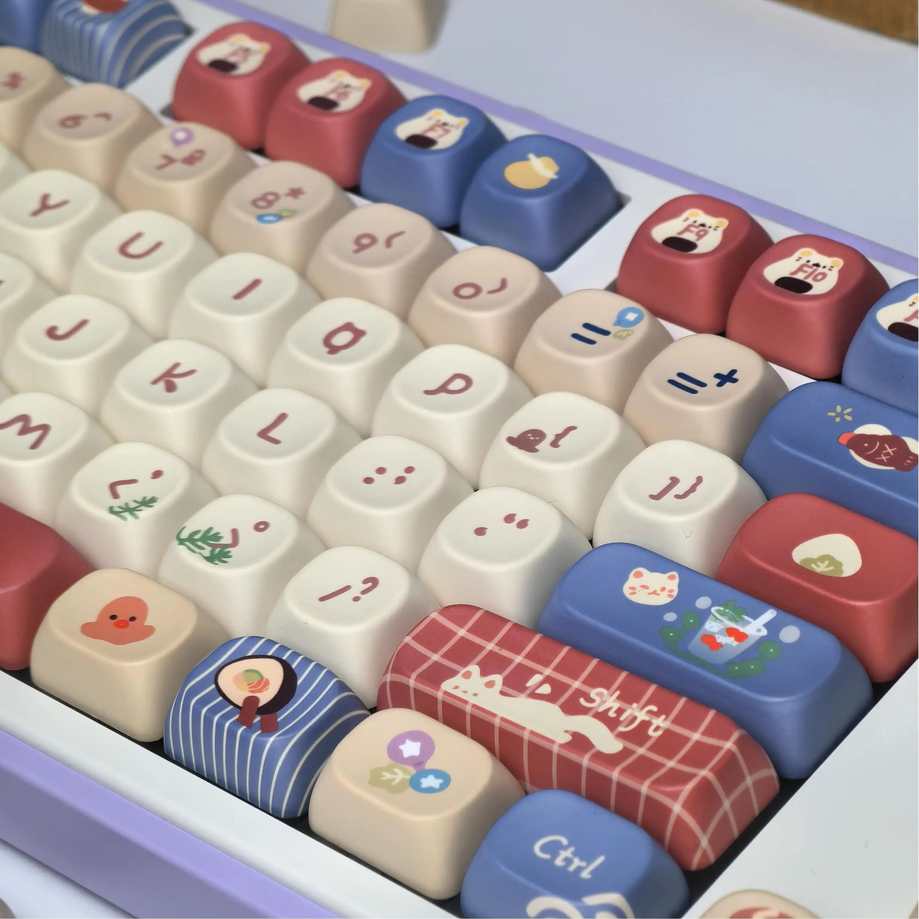 Teclas con tema de fuegos artificiales, sublimación PBT, MOA, bonitas teclas, elementos de gato de dibujos animados, tapas para teclado mecánico, barra espacial de 2,25/2,75U