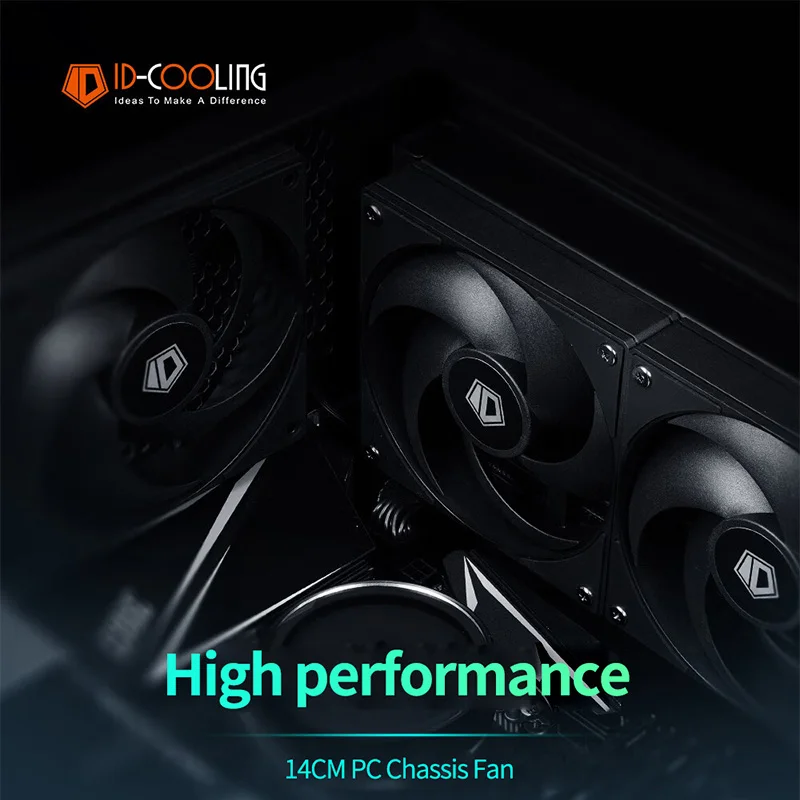 ID-COOLING AS-140 14CM ventilador con cubierta de PC de bajo ruido 5V 3PIN ARGB 12V 4PIN PWM rodamientos silenciosos de larga duración ventilador de refrigeración de CPU para PC de juegos - imagen 2