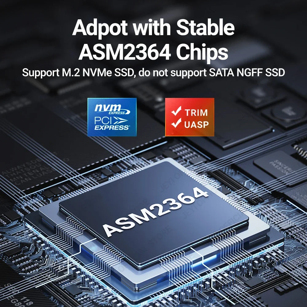 JEYI 20G M.2 NVMe SSD con cubierta protectora de silicona, USB C 3,2 Gen2 x2 20Gbps NVME caja de unidad de estado sólido externa - imagen 4