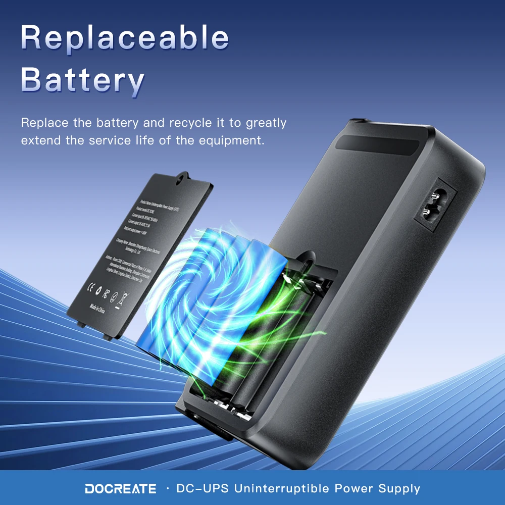 Pantalla Digital UPS fuente de alimentación ininterrumpida 18650 batería de litio banco de energía enrutador Wi-Fi banco de energía 9V-24V DC1036L - imagen 4