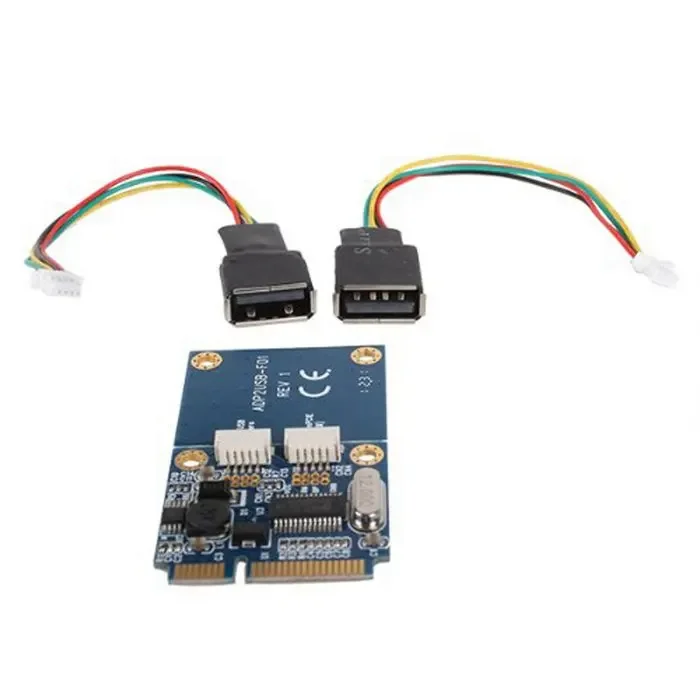 Tarjeta adaptadora dual USB 2,0 USB 2,0 hembra a Mini pcie pci-express PCI-E pci Express para disco Flash USB y tarjeta inalámbrica Wifi - imagen 3