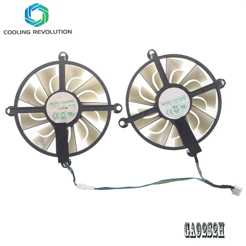 Ventilador de refrigeración para tarjeta gráfica, reemplazo para ZOTAC GTX1060, GTX960, GTX950, GA92S2H, 4 pines, GTX 1060, 960, 950 HA, 2 unids/lote - imagen 2