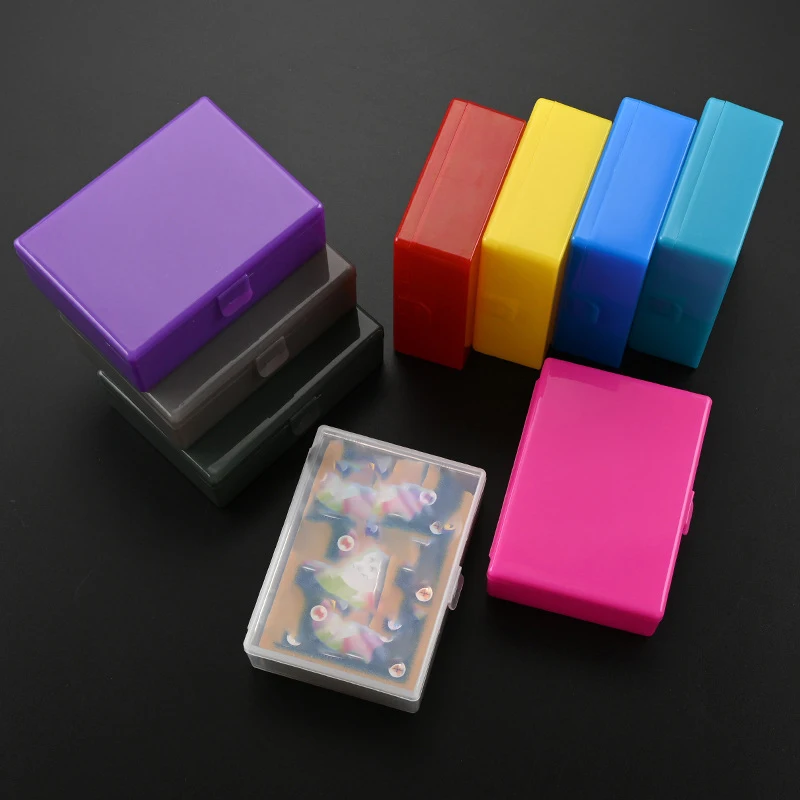 Cajas de plástico semitransparentes de colores, contenedor para tarjetas fotográficas, estuche de almacenamiento, organizador de fotos, caja de clasificación, papelería - imagen 2
