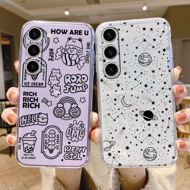 Funda para teléfono Samsung Galaxy A35 5G, carcasa transparente de TPU suave con dibujos de gato lindo, Galaxy A35 - imagen 2