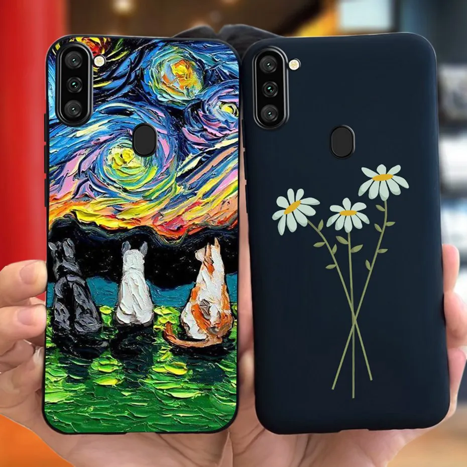 Para Samsung Galaxy A11 M11 lindos animales de dibujos animados funda de teléfono para Samsung A11 M11 A115F M115F Color caramelo funda trasera de silicona suave - imagen 3