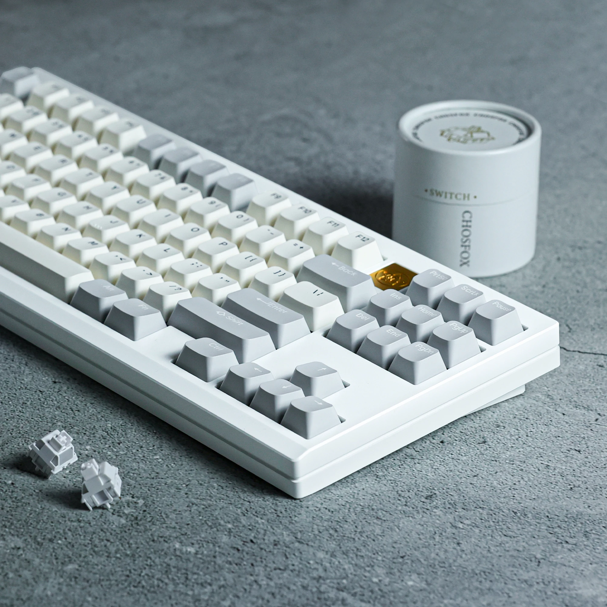 CHOSFOX-Kit de teclado mecánico LEO80 para videojuegos, tres modos de intercambio en caliente, con cable USB tipo C, inalámbrico, 2,4 GHz - imagen 5