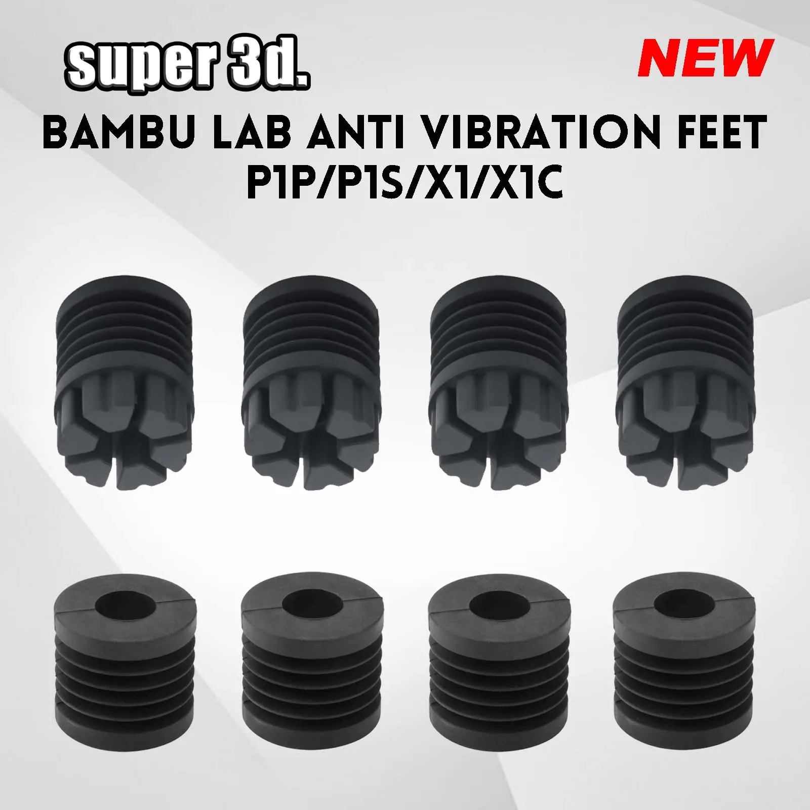 Bambu Lab P1P P1S pies antivibración antideslizante antigolpes a prueba de polvo almohadilla de pie de silicona bambú Bambulabs X1/X1C piezas de impresora 3D