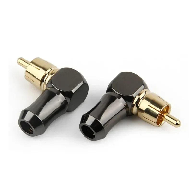 Conector RCA macho tipo L, codo de ángulo recto de 90 grados, enchufe RCA, Terminal de altavoz, Conector de Audio para soldar Cable de vídeo - imagen 5