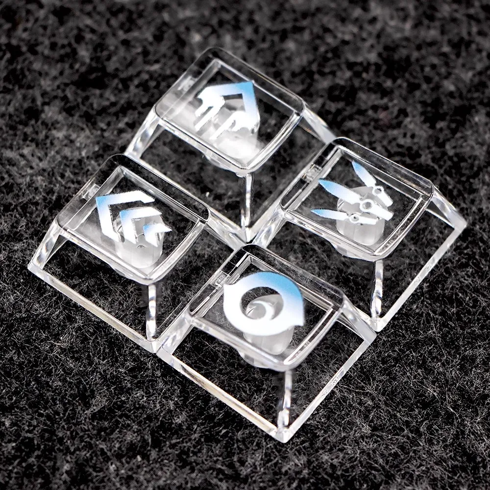 4 teclas/paquete VALORANT Hero Skill Keycaps Material de PC tapas de teclas translúcidas perfil de cereza retroiluminado Keycap Jett Smoggy Reyna Sage - imagen 2