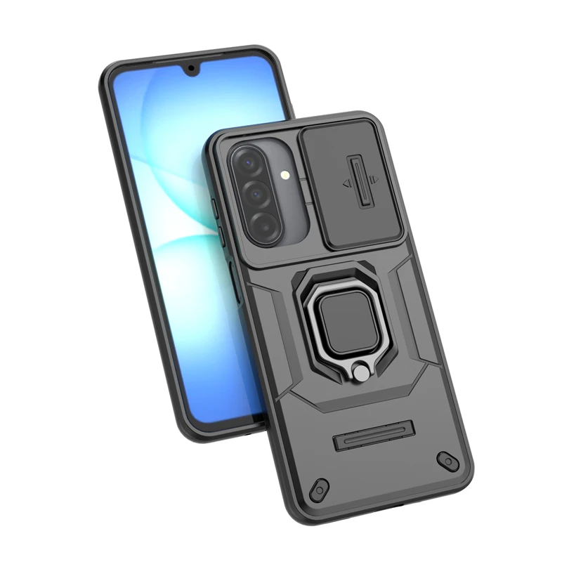 Funda con ventana corredera de lente para Samsung Galaxy A17, funda para Samsung A17, soporte para teléfono a prueba de golpes, funda protectora magnética A17 - imagen 4