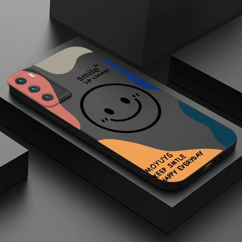 Funda de teléfono con cara sonriente de dibujos animados para Samsung Galaxy S25 S24 S23 S22 Ultra Plus S21 FE A16 A33 A53 A34 A54 5G A15 A35 A55