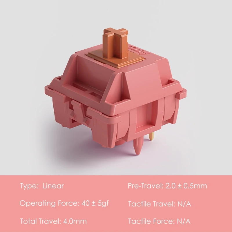 Akko-interruptor lineal de palisandro, 5 pines, 40gf, de fábrica, Lubed, de paso bajo profundo, Compatible con teclado mecánico MX (45 piezas) - imagen 3