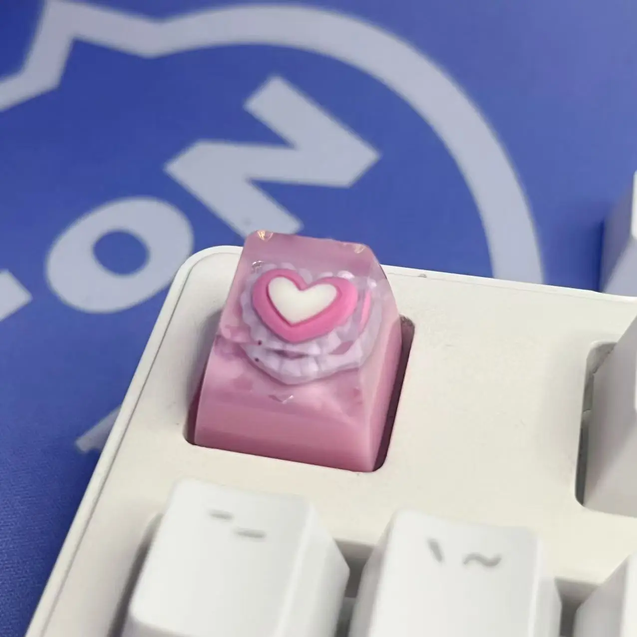 DIY lindo gato rosa cabeza Keycap gato garra juego Teclado mecánico resina transparente brillo ESC llave pareja regalo Keycap - imagen 2