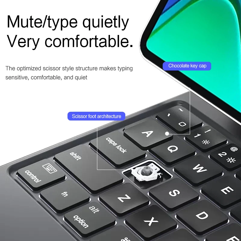 Teclado mágico AJIUYU para XiaoMi Pad 6 11 "2023 funda inteligente para Xiaomi Mi Pad 6 MIPad 6 Pro 11 pulgadas TrackPad teclado retroiluminado - imagen 4