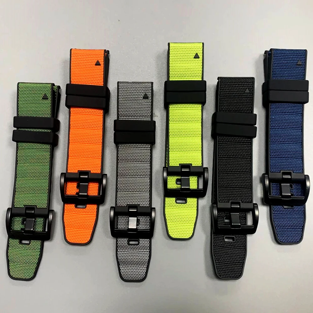 Correa deportiva de nailon y silicona de 22mm y 26mm para Garmin Fenix 8 Pro E 7X 6 Tactix 8 Instinct 2X 3 Forerunner 970 pulsera de liberación rápida - imagen 2
