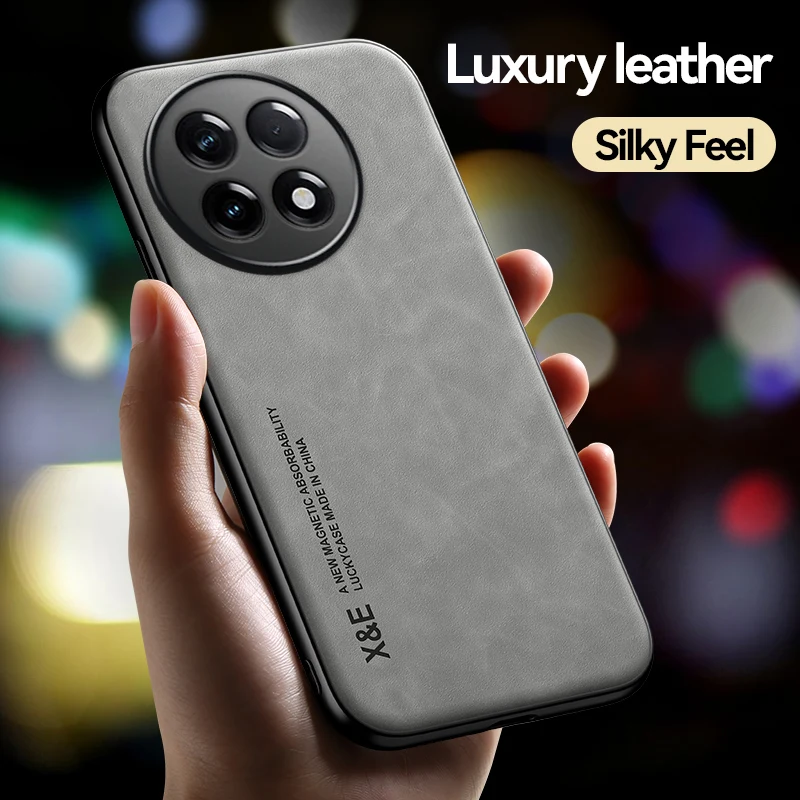 Funda de cuero de lujo para Oneplus ACE 5 Pro 13R 13 12 11, Funda ultrafina de protección magnética para coche, Capa a prueba de golpes