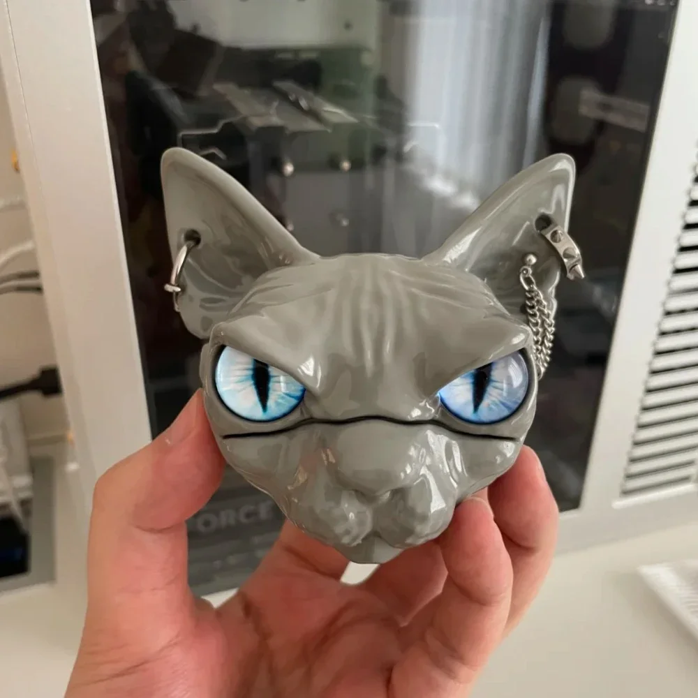 Funda para auriculares Airpods 3, funda para auriculares con bonito gato AirPods Pro/Pro2, funda creativa de resina rosa y gris para auriculares, accesorio para funda para Airpods - imagen 4