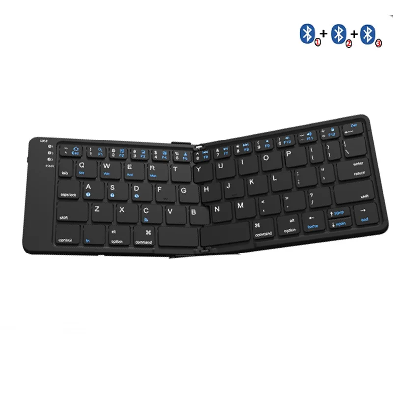 BOW-teclado plegable con Bluetooth, inalámbrico recargable, teclado plegable de 2,4G para iPhone, ipad, portátil y de escritorio
