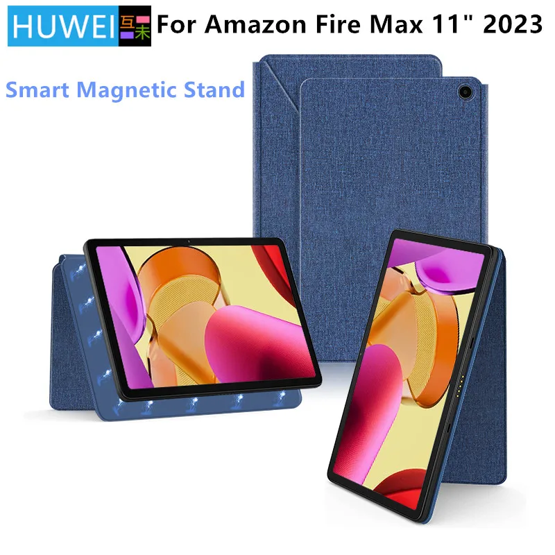Funda magnética HUWEI para Amazon Fire Max 11 pulgadas 2023 Tablet Fire Max 11 Max11 Firemax Smart Folio Flip Cover carcasa protectora - imagen 2