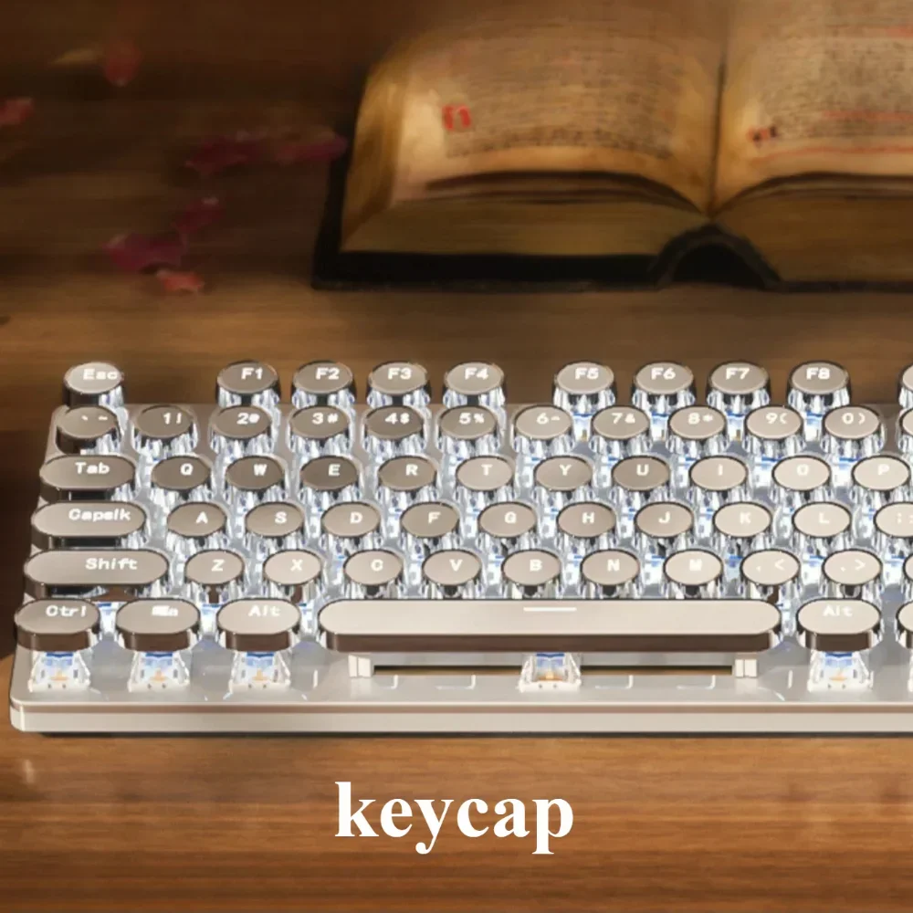 Teclas galvanizadas redondas Vintage, 104 teclas, láser XDA translúcido para 60/64/84/98/104, Teclado mecánico para juegos, interruptor MX - imagen 3