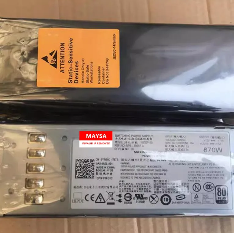 870W para DELL T610 R710 fuente de alimentación redundante 0YFG1C YFG1C 07NVX8 7NVX8 A870P-00 N870P-S0 NPS-885AB envío rápido - imagen 2