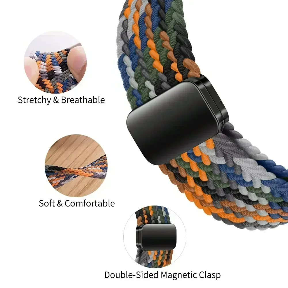 Bucle Solo trenzado magnético de 22mm y 20mm para Amazfit Active 2, pulsera redonda/NEO de guepardo para Amazfit Active GTS 4 2E GTR 2 3 4 - imagen 4
