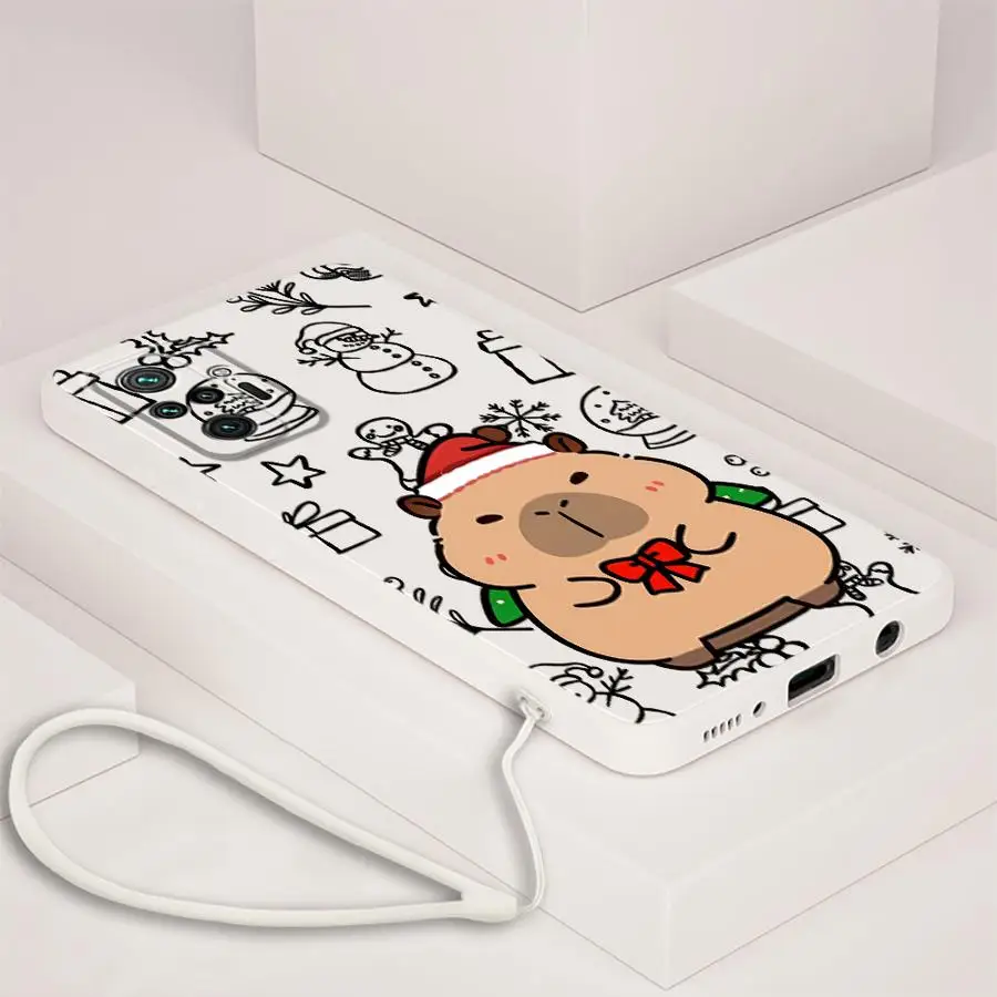 Funda de teléfono suave para Xiaomi Redmi Note 12s 10Lite 10 11 Pro 11s 10 14 Pro Plus 13 12 ProPlus lindo capibara de Navidad - imagen 2