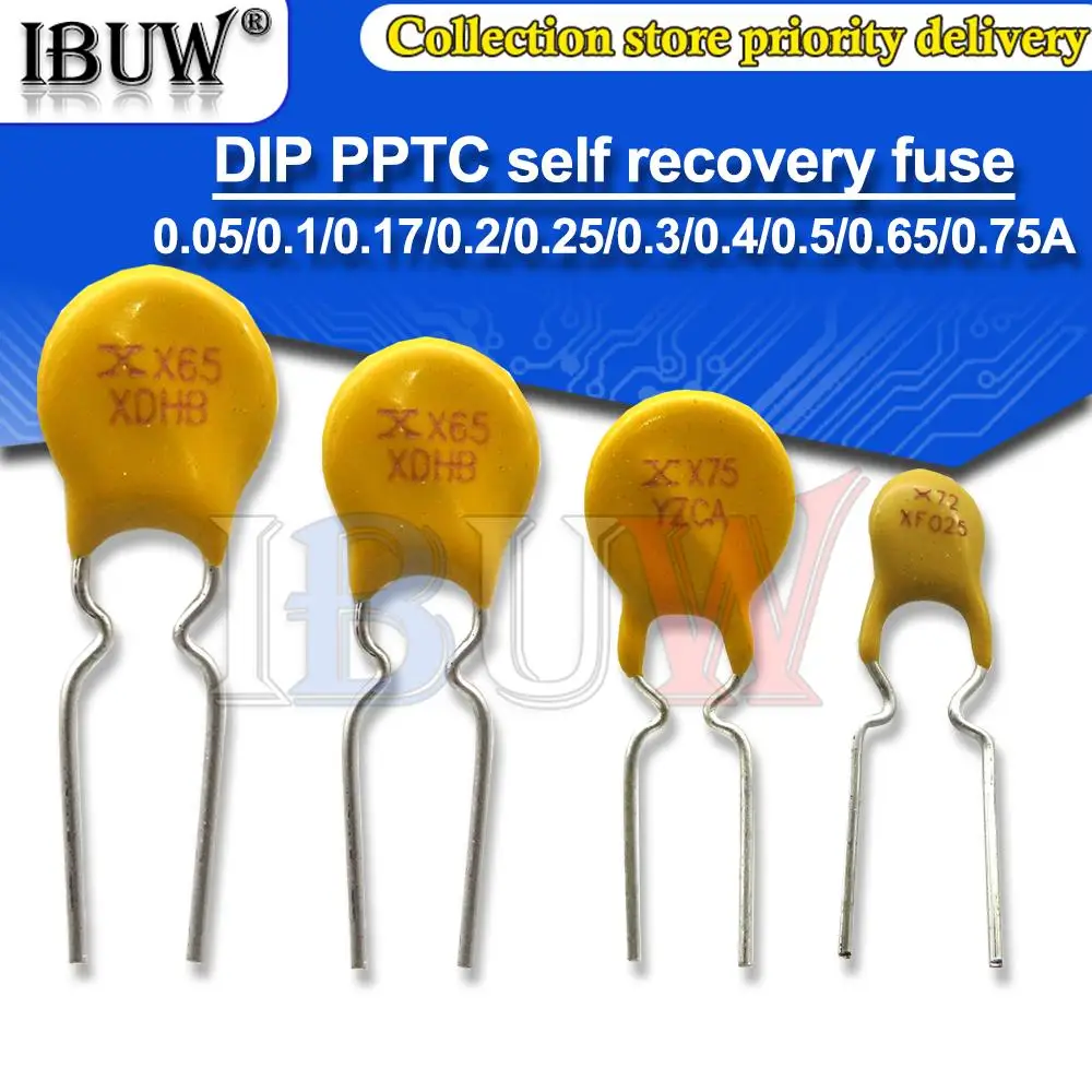10 Uds DIP PPTC fusible de autorecuperación RXEF030 fusible directo 16V 30V 72V 250V 0.4A-12A RXEF005 RXEF050 0.1A 0.2A 0.25A 0.3A 0.4A 0.5A