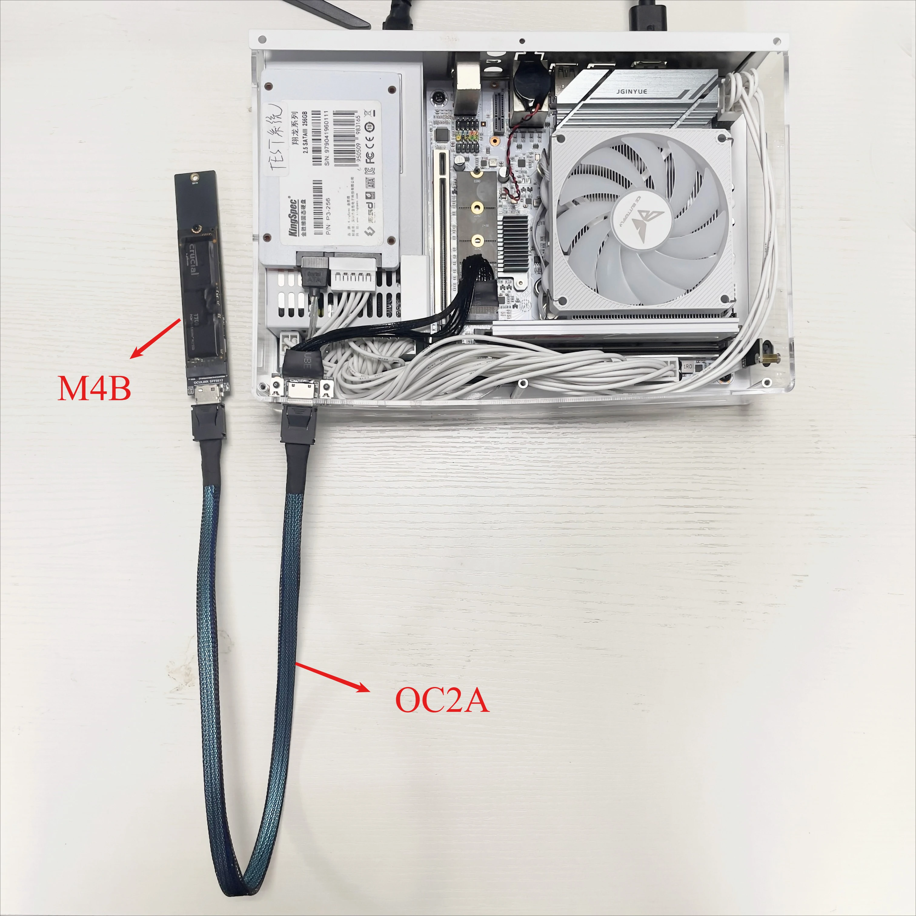 Computadoras portátiles de escritorio-Cable trenzado M.2 M Key a Oculink SFF-8611 M.2 NVME a OCuLink M2 a SFF-8612 adaptador PCI-e 4,0 Gen4 SSD Cable - imagen 5
