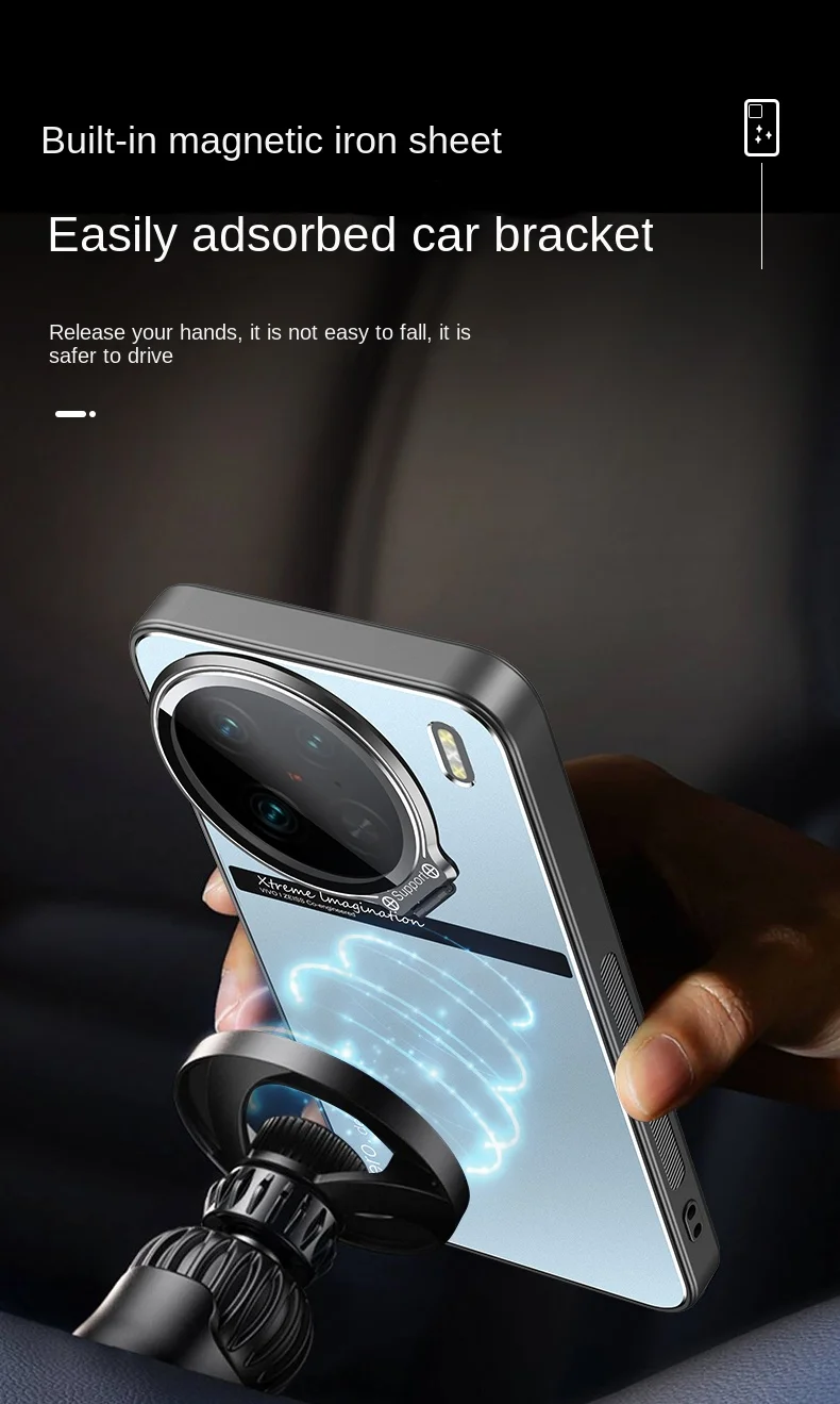 Funda dura mate con soporte para VIVO X100 Pro, carcasa trasera protectora con lente magnética, X100, X90 Pro, X100Pro - imagen 5