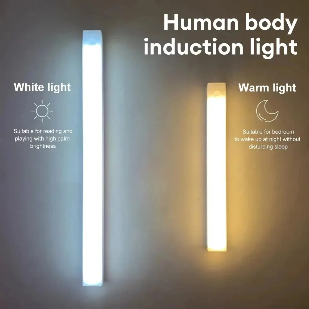 AmmToo-luz de inducción de cuerpo humano, LED regulable de 3 colores, recargable, larga, magnética, para armario, luz autoadhesiva - imagen 2