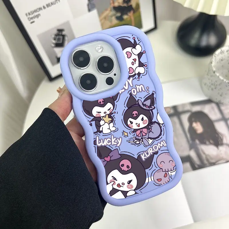 Kuromi Cinnamoroll Melody Phone Case For Motorola Moto G84 G32 E14 G22 G14 EDGE 40 NEO 5G Candy Color Soft Wave Side Cases Cover - imagen 3