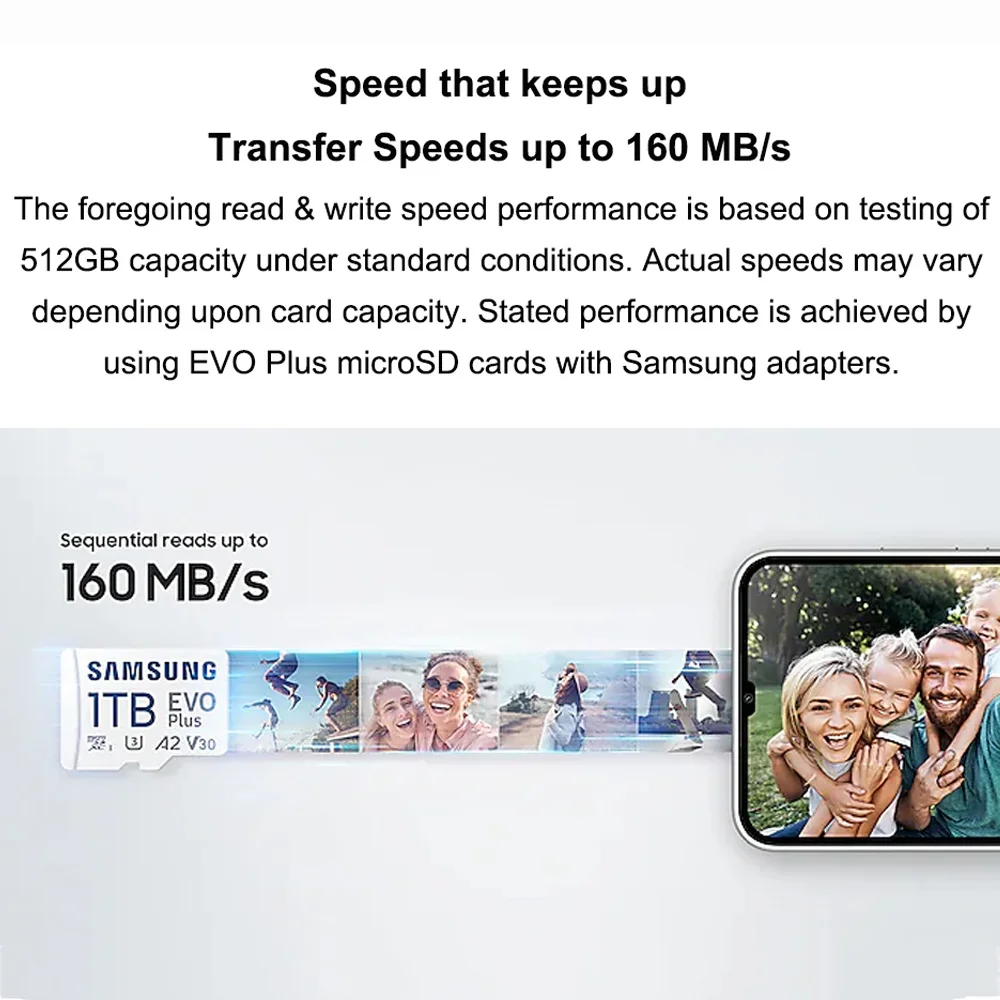 Tarjeta mcroSD Samsung EVO Plus/PRO Plus/PRO Ultimate/PRO Endurance 512G 256GB 128GB 64GB SDXC tarjeta TF de alta velocidad para vídeo 4K UHD - imagen 5