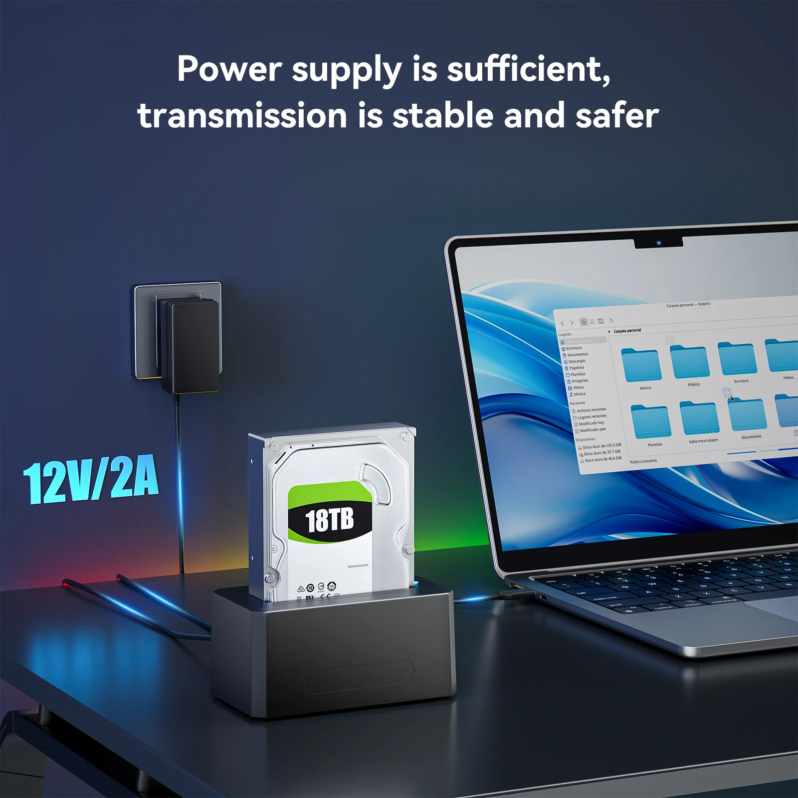 Estación de acoplamiento de disco duro Acasis SAS/SATA de 2,5/3,5 pulgadas, 5Gbps, con capacidad UASP de 24TB, lector de carcasa adaptador SATA a USB 3,0 - imagen 4