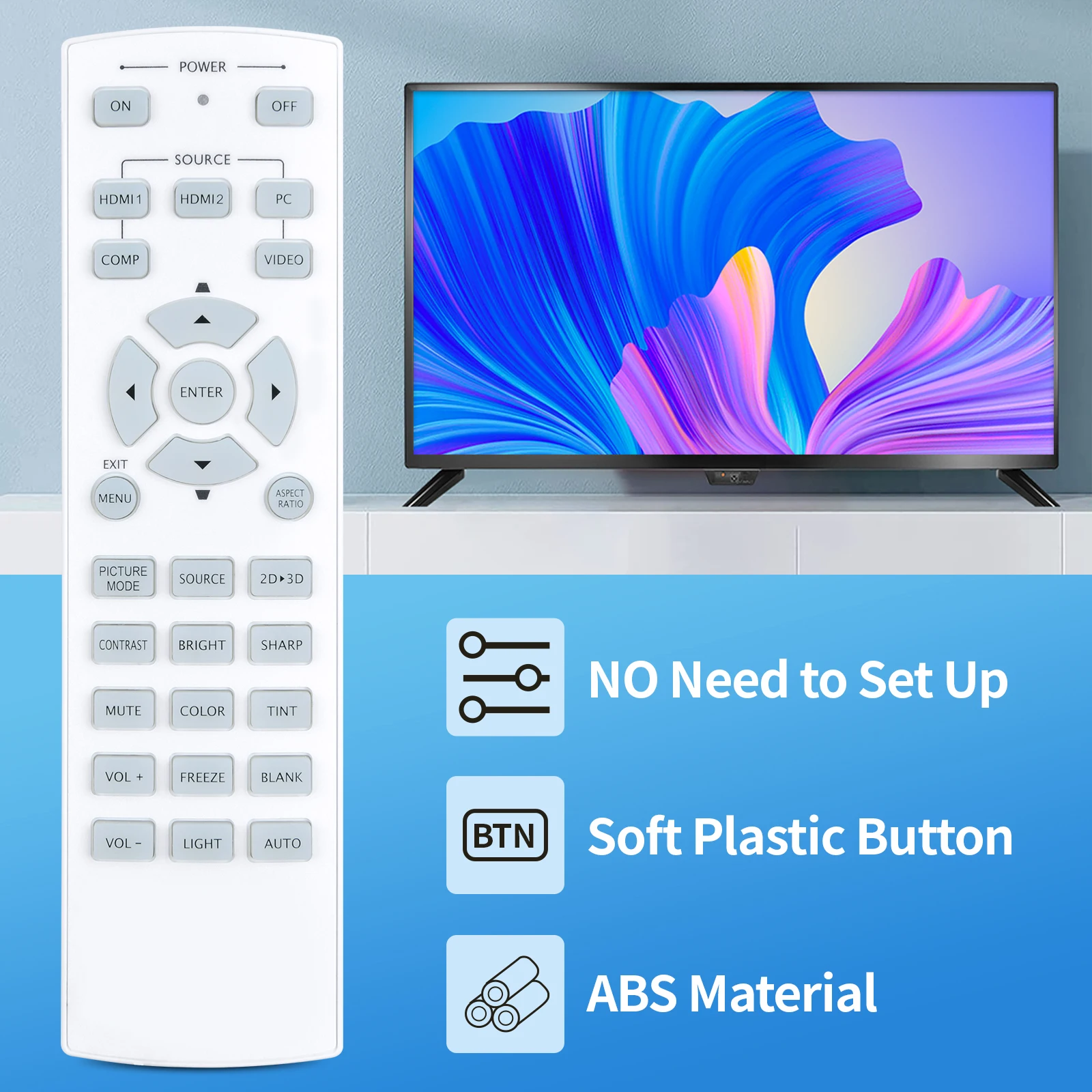 Mando a distancia para proyector de vídeo doméstico, nuevo mando a distancia para Vivitek H1080, H5080, H5085, H5085HD, H5082, H1080FD, H1081, H1082, H1085FD, H1085, DLP 1080P - imagen 3