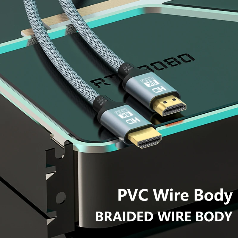 Cable HDTV 8K de 0,5-1,5 M, 60HZ, 2,1 V, 4K, 144HZ, TV 3D de alta velocidad para Monitor de ordenador, proyector, consola de juegos PS, Audio y vídeo - imagen 3