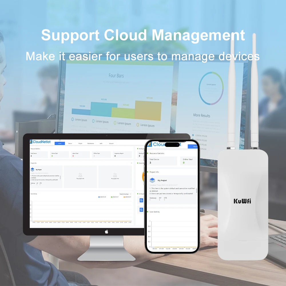 KuWFi-enrutador AP para exteriores, 1200Mbps, WiFi inalámbrico de doble banda, repetidor AP, cobertura de señal, antena desmontable de alta ganancia, 24V POE - imagen 5