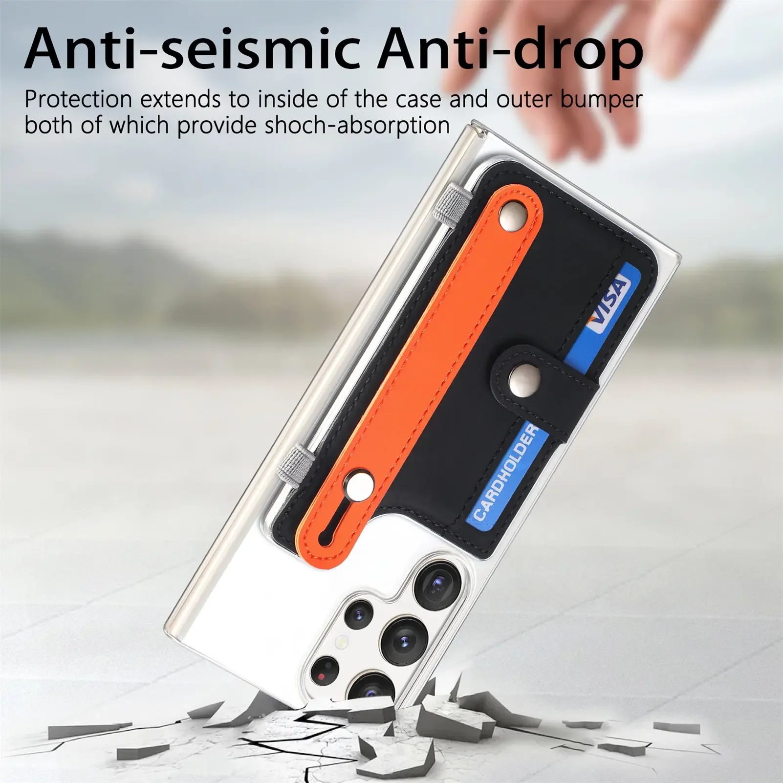 Funda tipo billetera Solt con tarjetas para Samsung Galaxy S23 Ultra S22 Plus S20 FE A54 A14 A12 A24 A33 A34 A53 5G, funda transparente - imagen 5