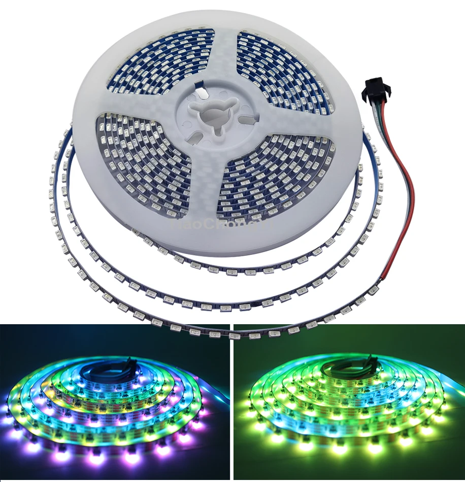 Tira de LED Digital de píxeles de brillo lateral estrecho de 5mm WS2812B DC5V SK6812 4020 IC 144Leds/m PCB RGB Color de sueño para luz de pantalla de hendidura
