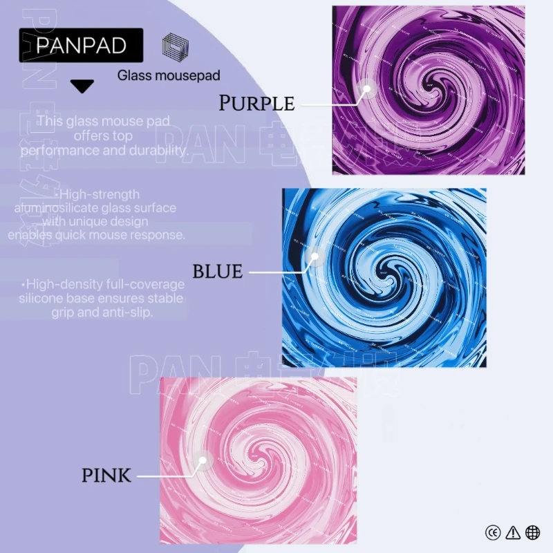 PANPAD-alfombrilla de ratón de vidrio templado para videojuegos, superficie lisa, Base antideslizante, Gel opcional, cobertura completa, accesorios para juegos de escritorio y portátil - imagen 4
