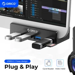 ORICO Hub Clip USB 3.0 4 Puertos Fuente Alimentación 5 Gbps
