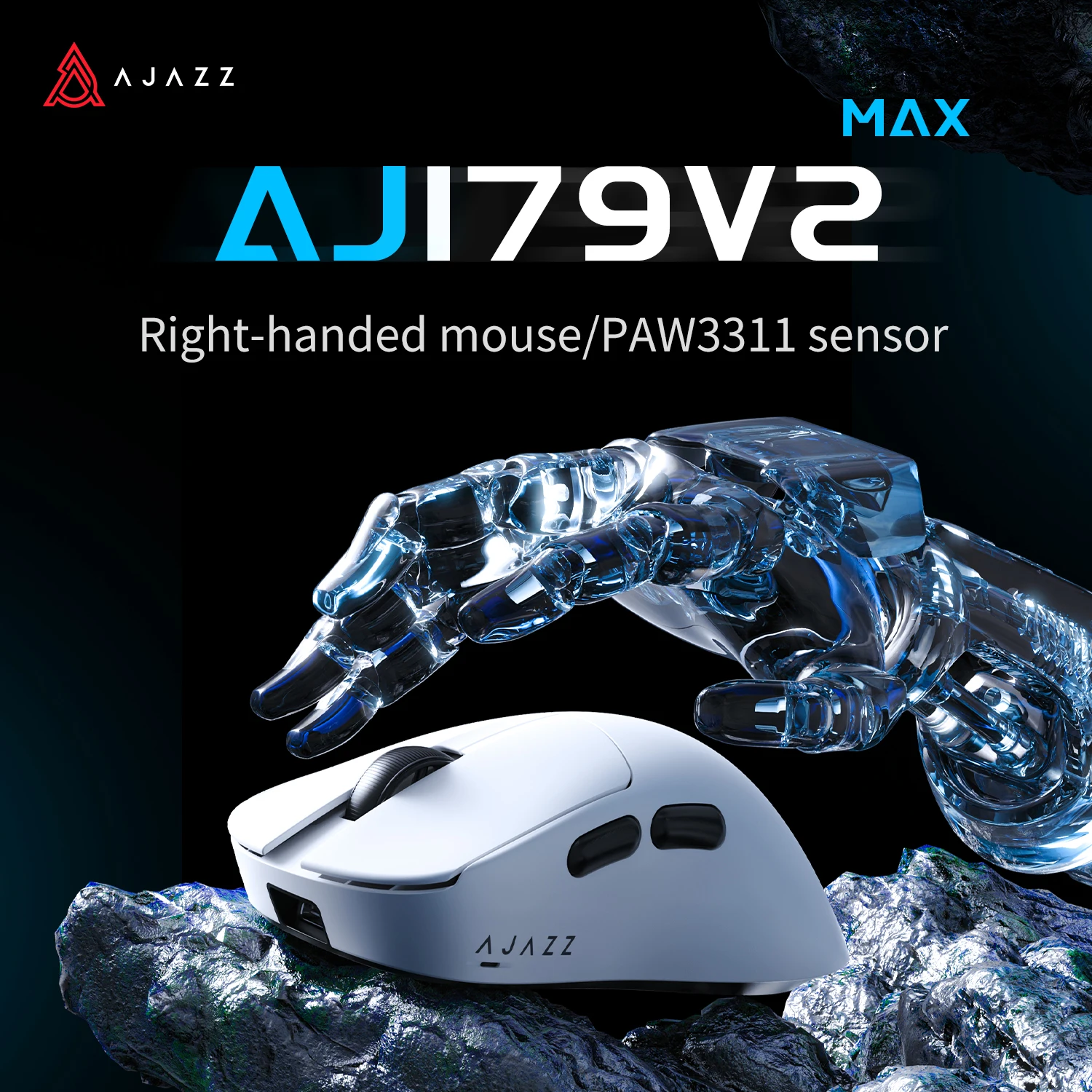 AJAZZ AJ179 V2 179MAX 1000HZ Ratón inalámbrico de modo dual para mano derecha con sensor PAW3311 y ratón para juegos personalizable de 12000 DPI - imagen 2