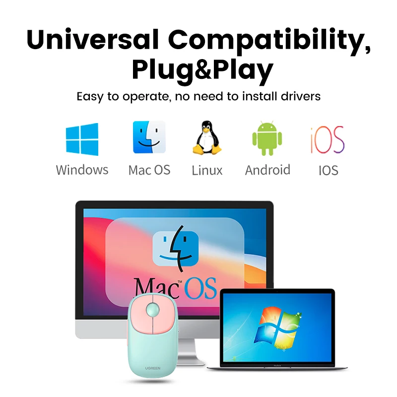 UGREEN Ratón Inalámbrico Recargable Bluetooth 5.0 - 4000 DPI - imagen 3
