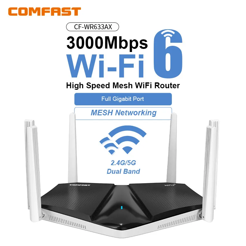 COMFAST AC1200/AX3000 enrutador Wifi de malla 5G MU-MIMO cobertura Wi-Fi Gigabit completa 6 antenas amplificador extensor de red para el hogar - imagen 4
