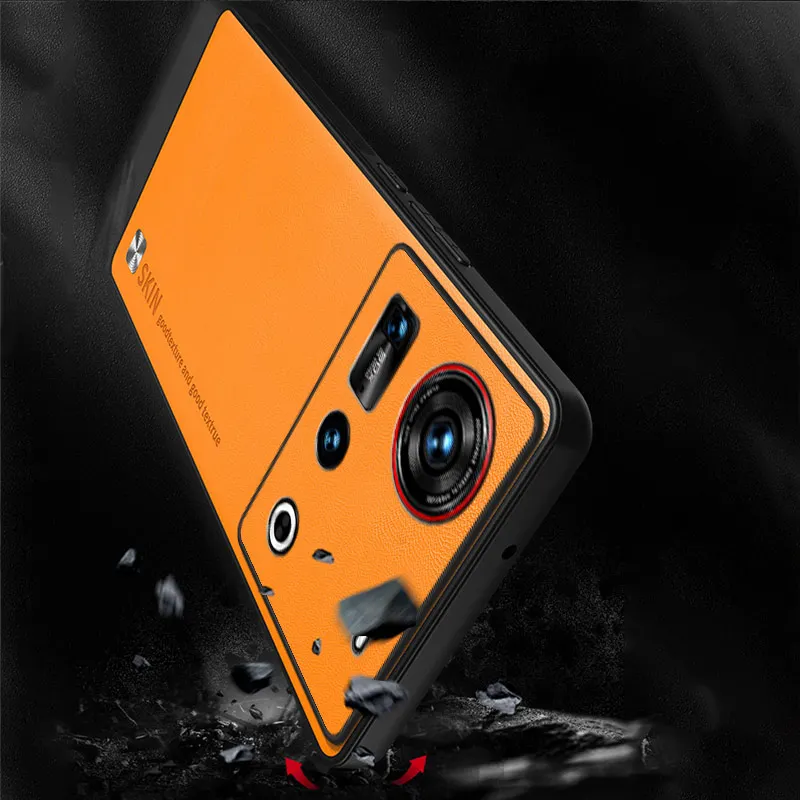 Para Nubia Z70 Ultra funda protectora trasera de cuero vegano suave para ZTE Nubia Z70Ultra Z60S Pro carcasa completa - imagen 5